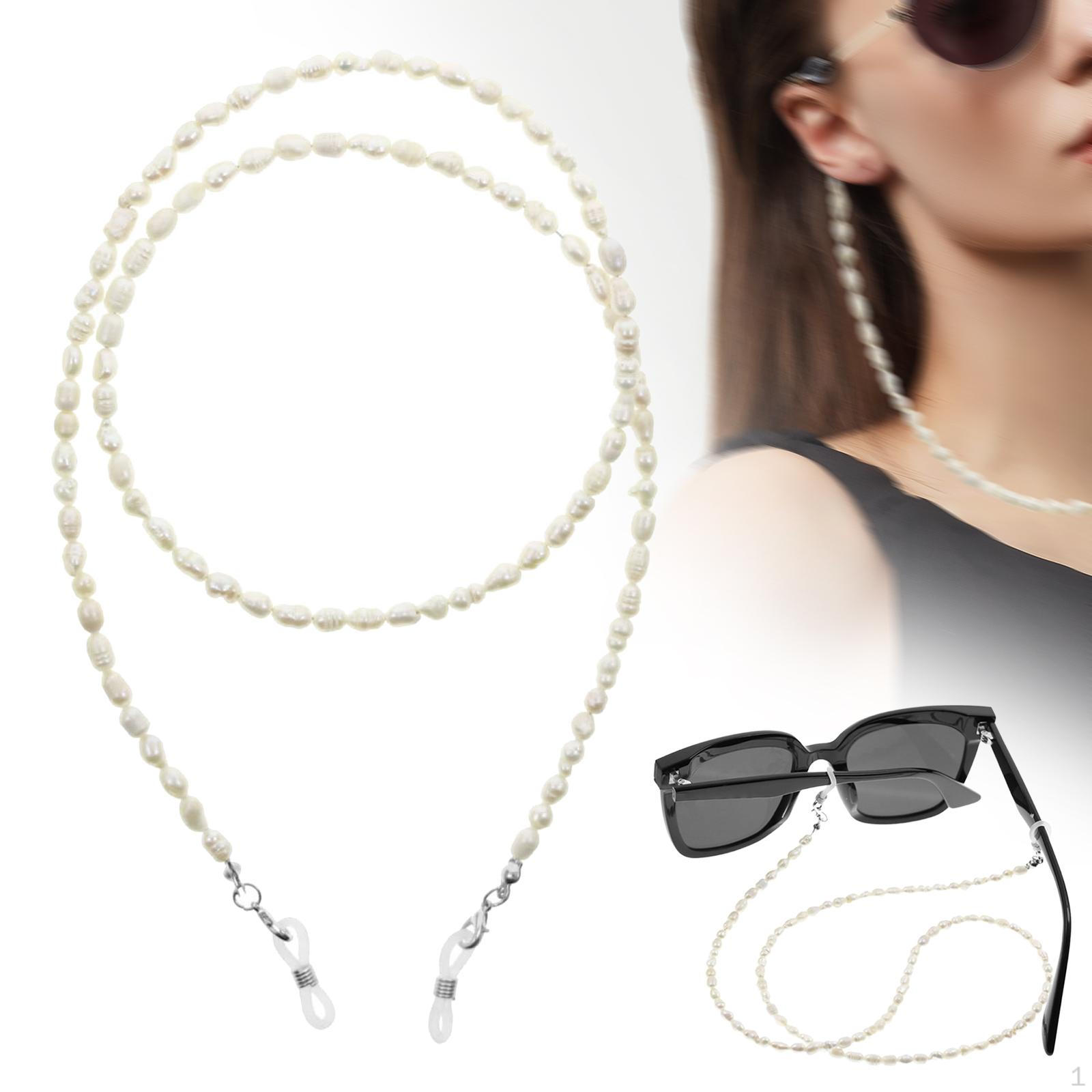 

Цепочка для очков из бисера, противоскользящая модная цепочка-держатель для очков, ремешок для бабушки белый