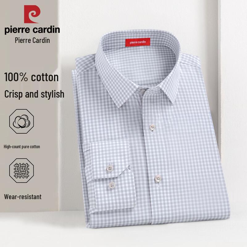 Pierre Cardin Camicia da Uomo a Manica Lunga 200S in Cotone Stiro Facile