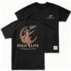 Vintage Girl In The Moon Beer Graphic T-Shirt Men's Front Back Black Tee S-5XL