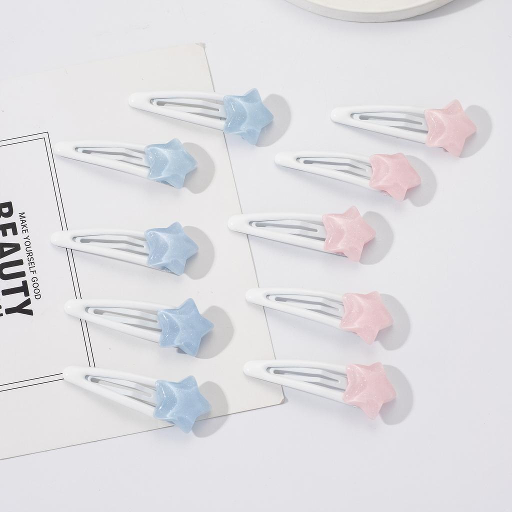 5pcs Y2K Star Hair Clips For Women Cute Sparkling Jelly BB Clip Summer Dopamine Hairpin Exquisite Sweety Girls Hair Accessories