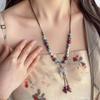 Adjustable Butterfly Pendant Necklace Chinese Ethnic Style Necklace Long Sweater Chain  Gifts