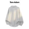 TOM ADAM Gestreiftes Color-Block Revers-Pullover-Sweatshirt