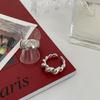 S925 Sterling Silver Croissant Plaid Ring for Women: High-End Twist Design Open Index Finger Ring