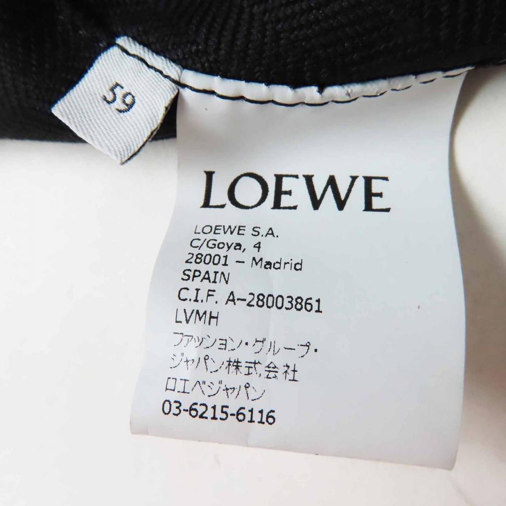Pristine LOEWE hat Anagram leather patch black Lamb leather Women Used