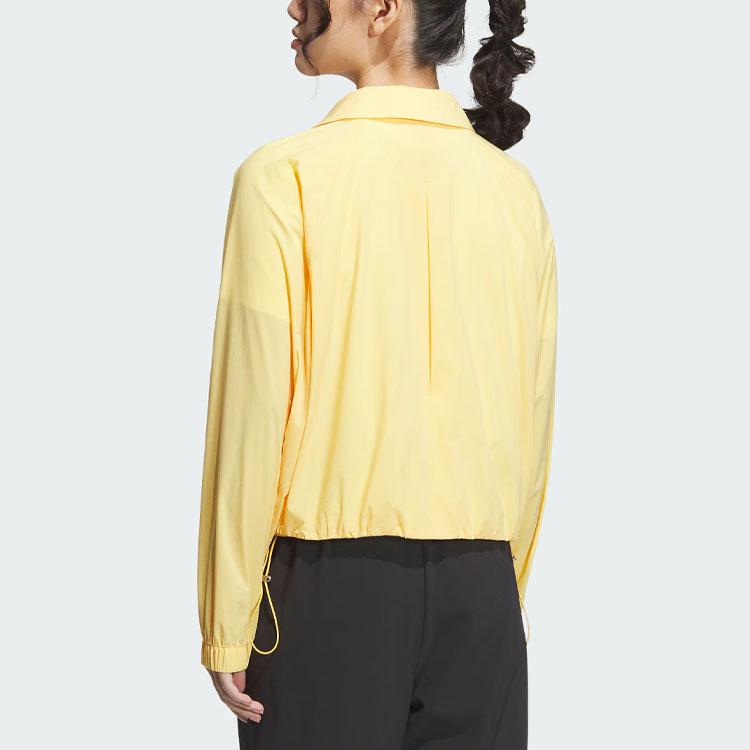 New Adidas Windbreaker Jackets Coats Women's Bright Yellow IM8818