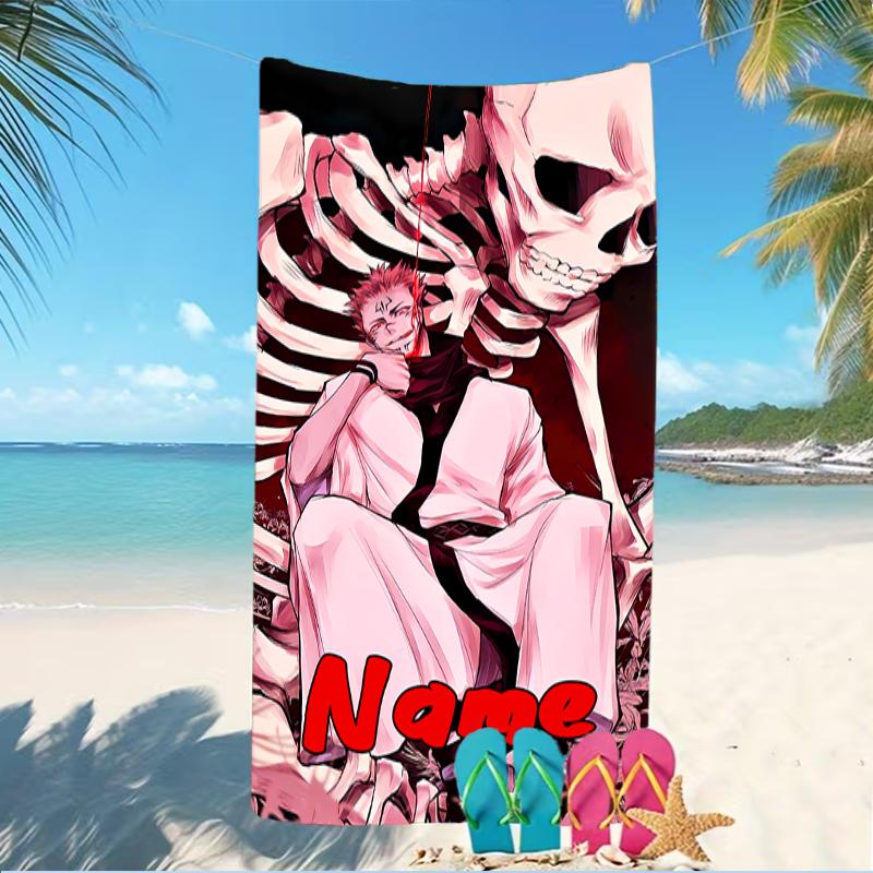 Customizable personalized beach towels Jujutsu Kaisen Sukuna and Tiger Staff themed designs.Suitable for the beach, yoga, sports;ideal as beach access
