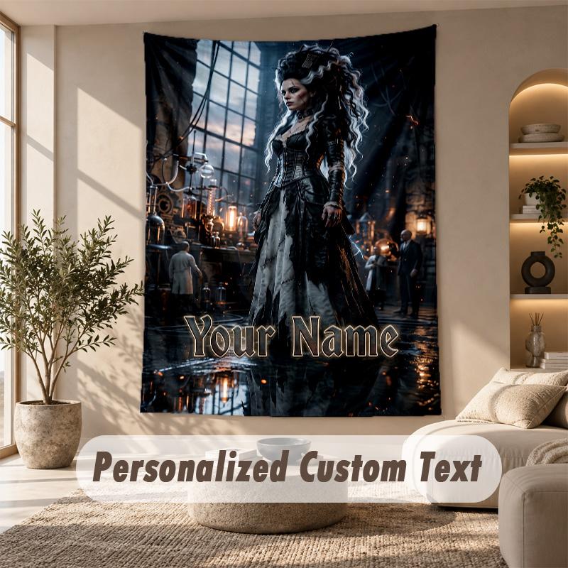Tapestry Custom Name Text, Wall Hanging Tapestry Home Room DecorBride of Frankenstein