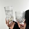 2 Piece Set of Glass Cups Diamond-shaped Glasses Transparent Thickened Wine Glasses Luxury Cocktail Glasses Juice Glasses Hiking