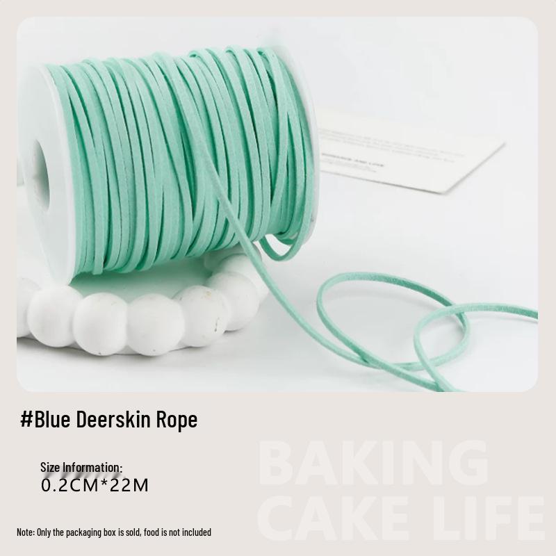 Korean Suede Leather Ribbon with Rope for Flower Packaging, Gift Wrapping, Cake Decoration, and Velvet Tie.