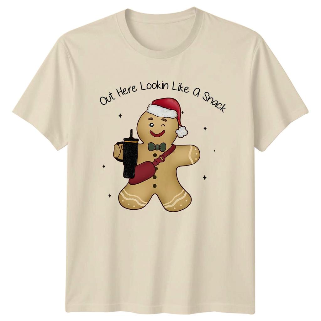 Out Here Lookin Like A Snack Christmas Gingerbread Unisexs Unisexs Graphic Tee