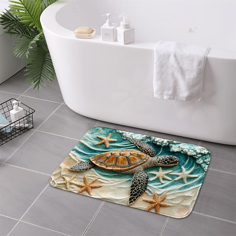 1PC Sea Turtle Pattern Kitchen Rugs Non-Slip Home Door Mats Pop Design Bathroom Rug Bath Mat Carpet for Home Sink Laundry Decor