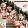 8/16/24Pcs Christmas Wooden Gingerbread Man Santa Claus 2D Flat Pendant Christmas Tree Decoration Perfect Holiday Gift Decor