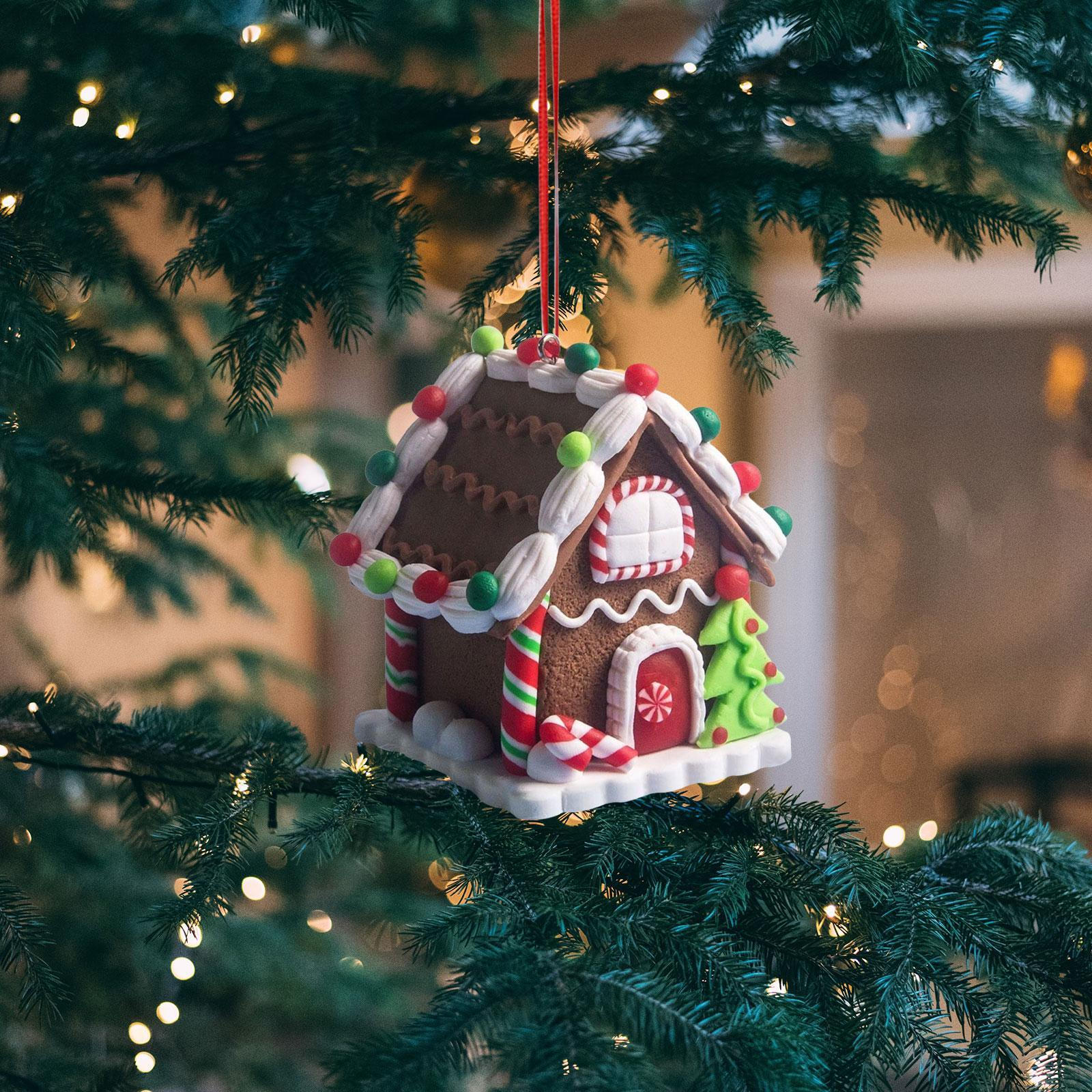 

Рождественские украшения Пряничный домик Украшение Праздничные принадлежности Подвеска Рождественский подвесной для 5.5cmx6cmx7cm