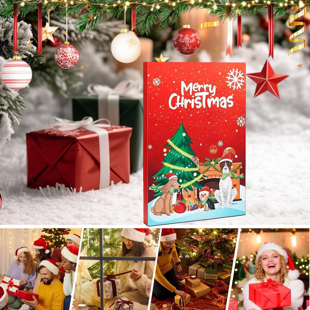 Christmas Calendar Festive Empty Drawer 24 Days Vacation Dog Calendar For Holiday Party Gathering Activities Family Festival