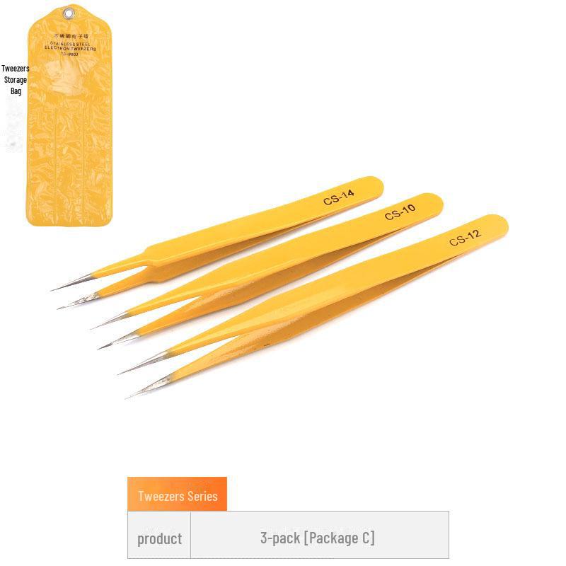 "Stainless Steel Anti-Static Precision Tweezers for Bird's Nest, Hair, IC Foot, Manicure, and Eyelash Grafting"