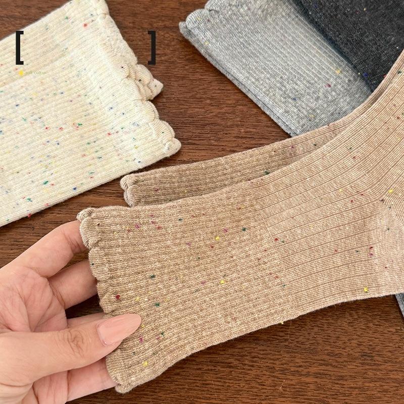 Socks Women's Season Medium Tube Socks Ideas Yarn Lace Stacking Socks Cotton Socks Boneless Women's Socks Versatile Socks Socks Industry
