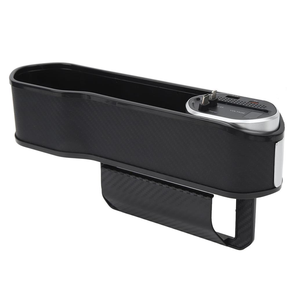 Car Seat Gap Filler Organizer with Charging Function DC12 To 24V Console Side Storage Box Universal for Cars
