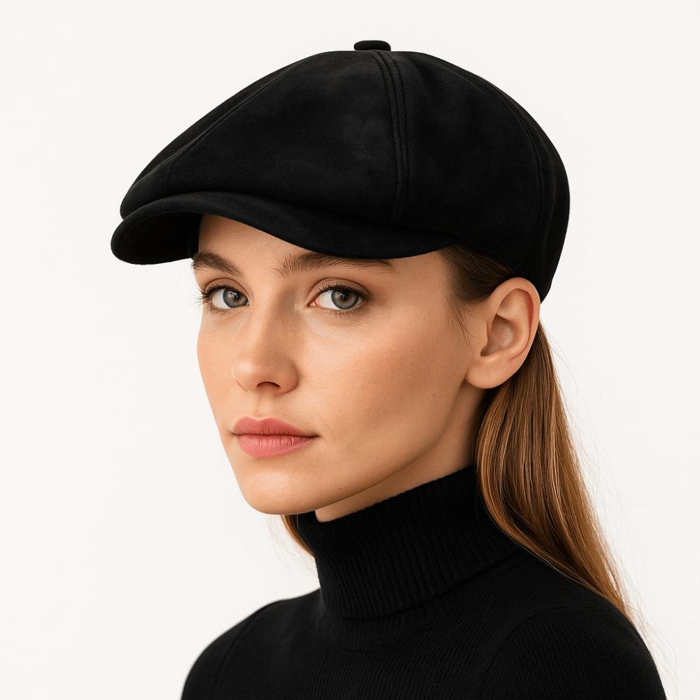 Casual Retro Forward Hat Adjustable Imitation Suede Newsboy Cap Classic British Hat Autumn Winter Wear