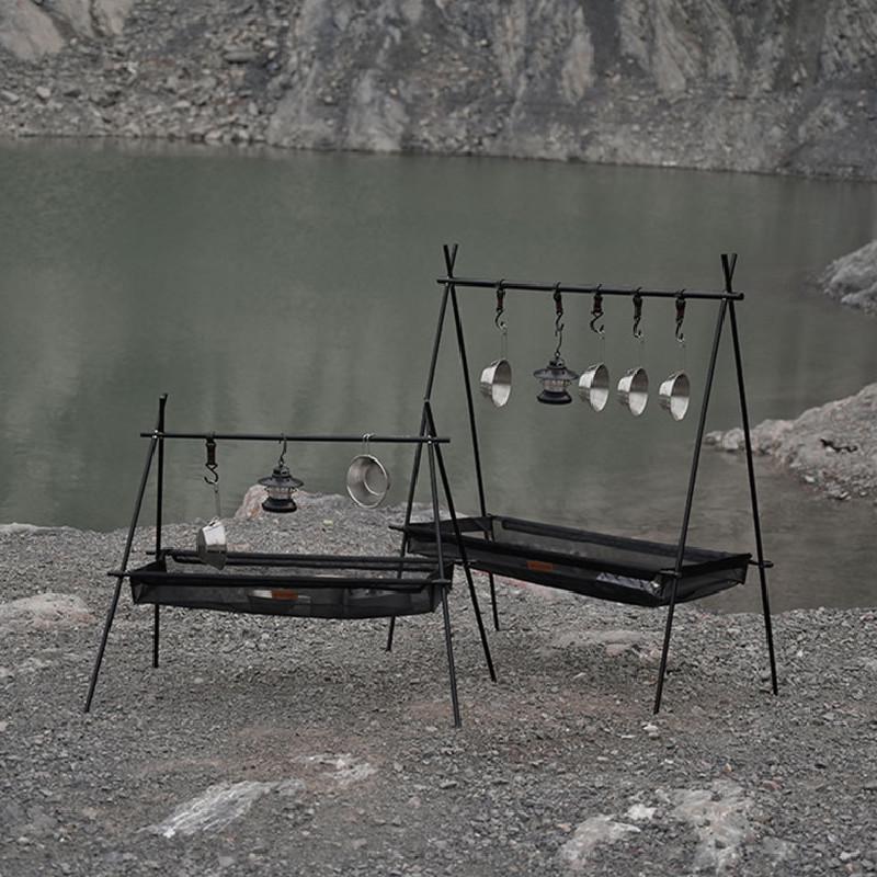Mountain Fun Portable Folding Camping Tripod Rack and Lamp Hanger