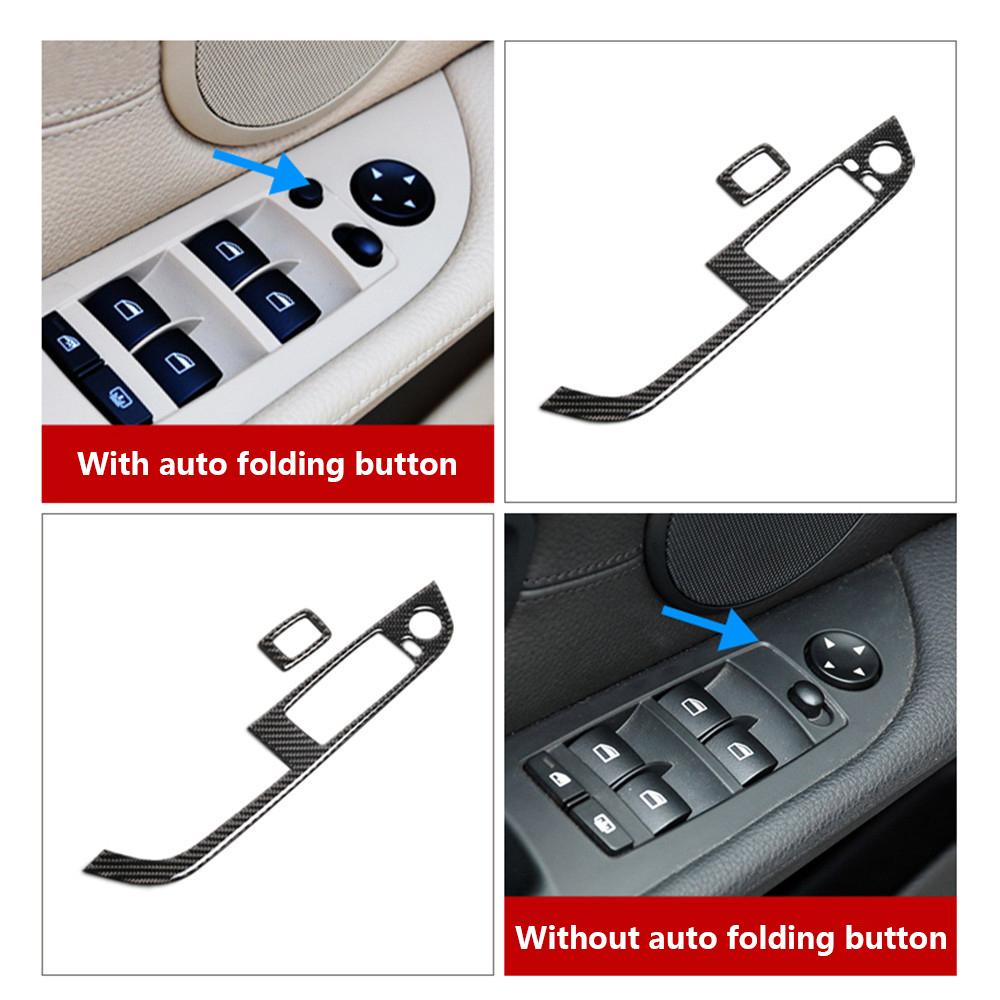 2Pcs Carbon Fiber Car Window Lifter Button Control Switch Armrest Panel Frame Cover Sticker Accessories For BMW Z4 E89