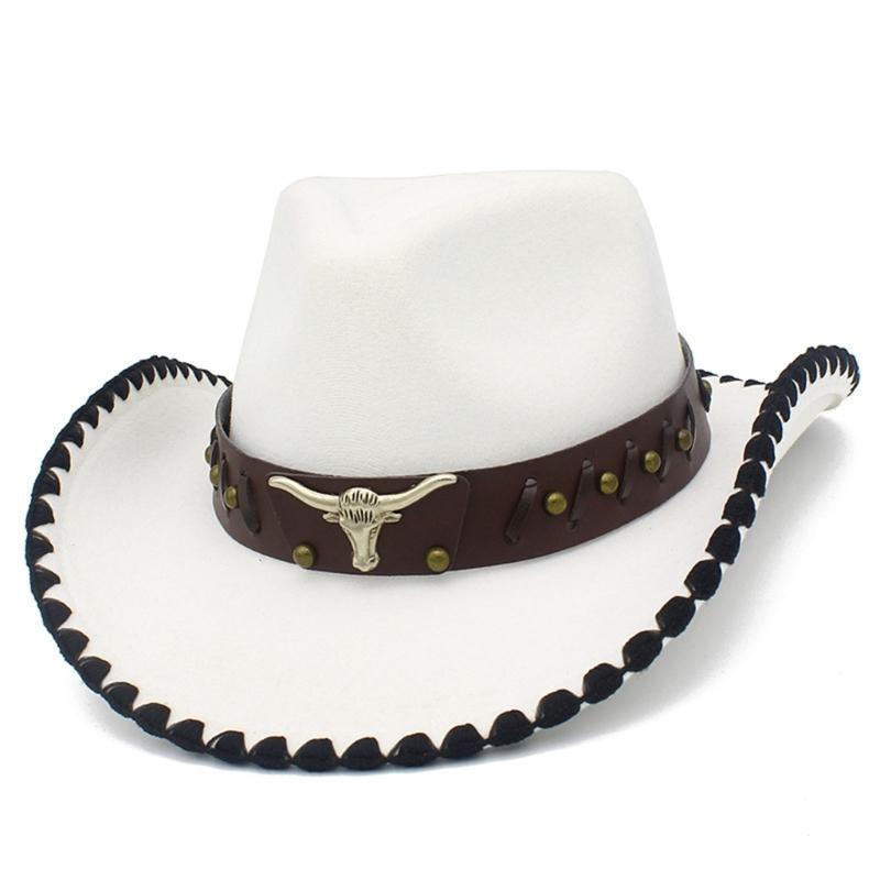 RoleplayCowboy Caps for Adult WideBrim Fedoras Hat with Hat Belt RolePlay Cowboy Hat Carnivals Party Costume Accessories