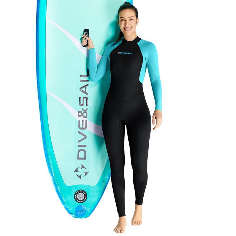 Womens 3mm Full Wetsuit Scuba Diving Snorkeling Surfing Winter Swimming Thermal Insulated Neoprene Dive Suit