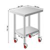 SucceBuy Stainless Steel Kitchen Worktable shelves Commercial Work Bench Table with Caster Wheels for Home Restaurant Storage