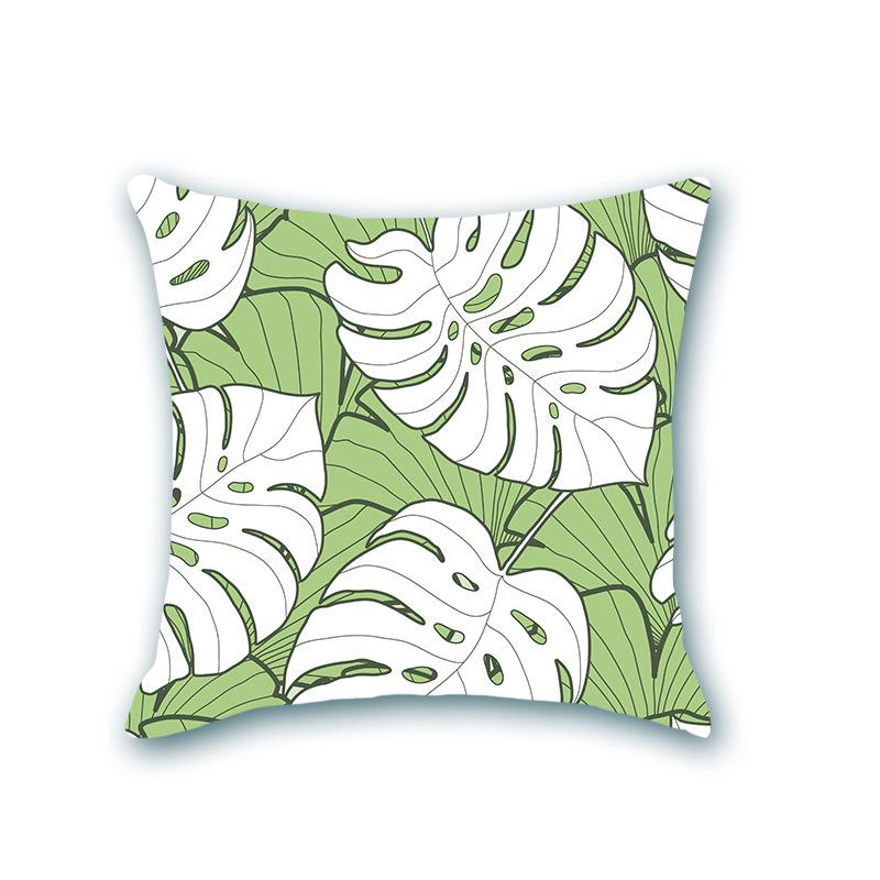 New Plant Print Decorative Imitation Super Soft Pillow Case Nordic Floral Sofa Office Bedside Cushion Cover