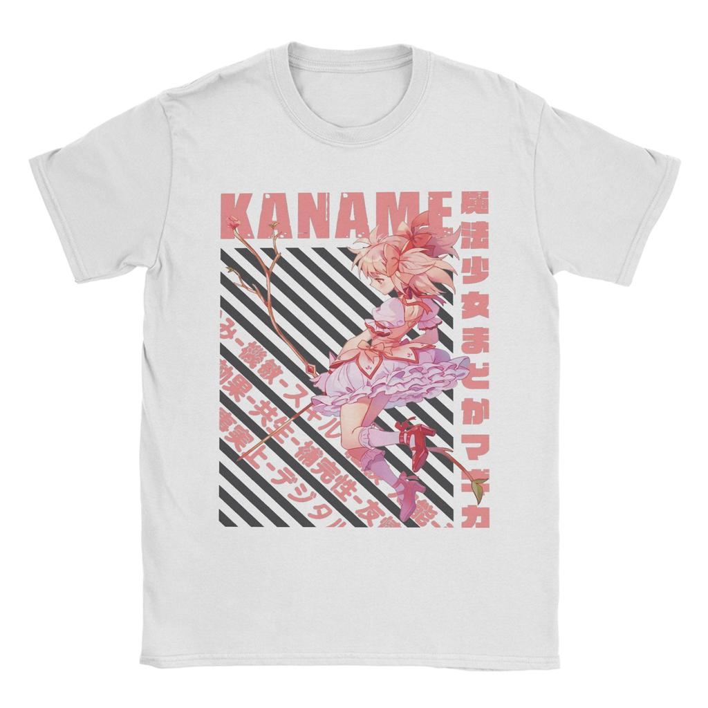 Mahou Shoujo Madoka Unisexs T Shirt Madoka Magica Anime Tee Shirt Short Sleeve Round Collar TShirts 100 Cotton Big Size Clothes