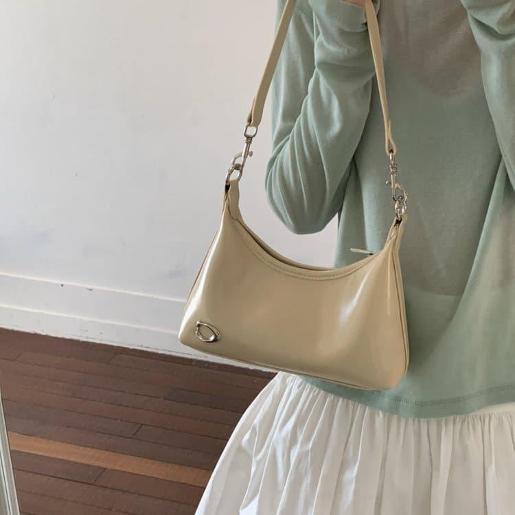 Glossy crescent underarm bag women's shoulder bag