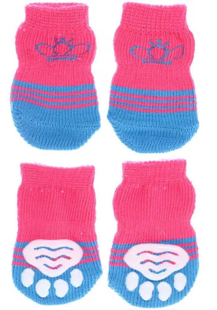 Four Seasons High-Quality Non-Slip Pet Socks for Small Dogs - Cotton Foot Covers for Teddy Dogs