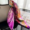 Luxury Silk Hair Square Scarf Women Satin Neck Tie Hand Wrist Foulard Summer Print Shawl Wraps Head Kerchief Hijab Bandana