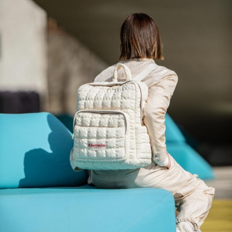 Rheemin Big Pocket Backpack   Cream Ivory   Biscuit
