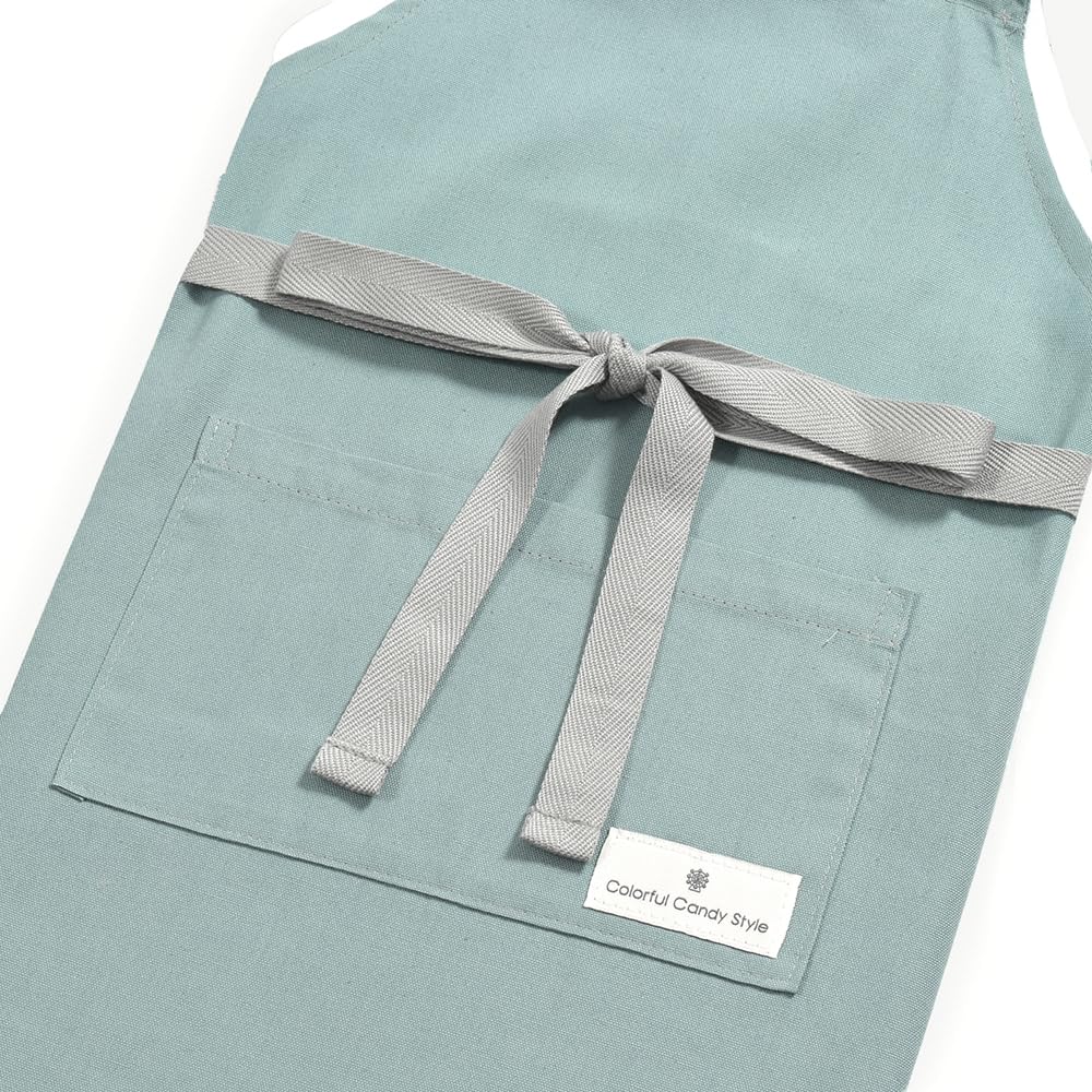 COLORFUL CANDY STYLE Apron In Dull for Boys School Easy To Put On and Take Children's (100-120cm) Turquoise, (Elementary Age), Off, N1255140-NVL