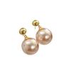 Eleganti Orecchini Pendenti con Perle Rosa e Chiusura a Perno in Argento Puro - Design di Lusso di Nicchia Colore Caffè 2025