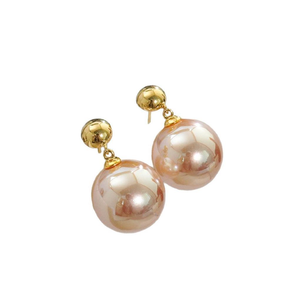 Eleganti Orecchini Pendenti con Perle Rosa e Chiusura a Perno in Argento Puro - Design di Lusso di Nicchia Colore Caffè 2025