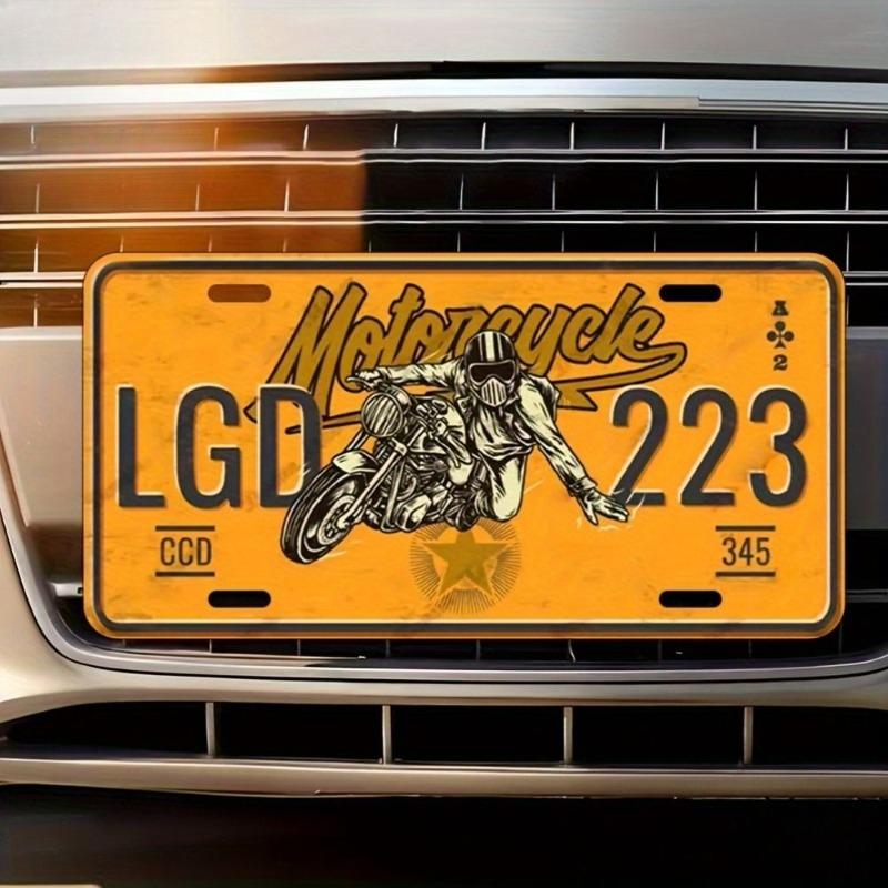 Motorcycle Souvenir License Plate, Metal Auto Wall Decor 15x30cm