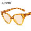  Fashion Cat Eye Rivets Sunglasses Women Fashion Pattern Yellow Leopard Gradient Shades UV400