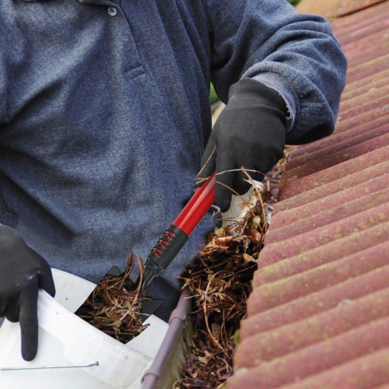 Universal Gutter Cleaner Kit 1.7M Poles With Interchangeable Head Plastic Metal Construction For Leaves Debris Clearance