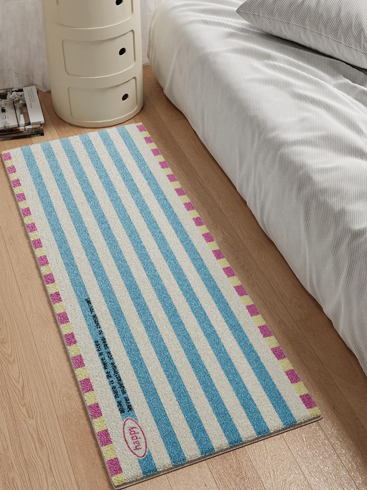 Korean Simple Striped Carpet Comfortable Cooling Bedroom Long Bed Blanket Living Room Sofa Long Bed Mat Home Decoration