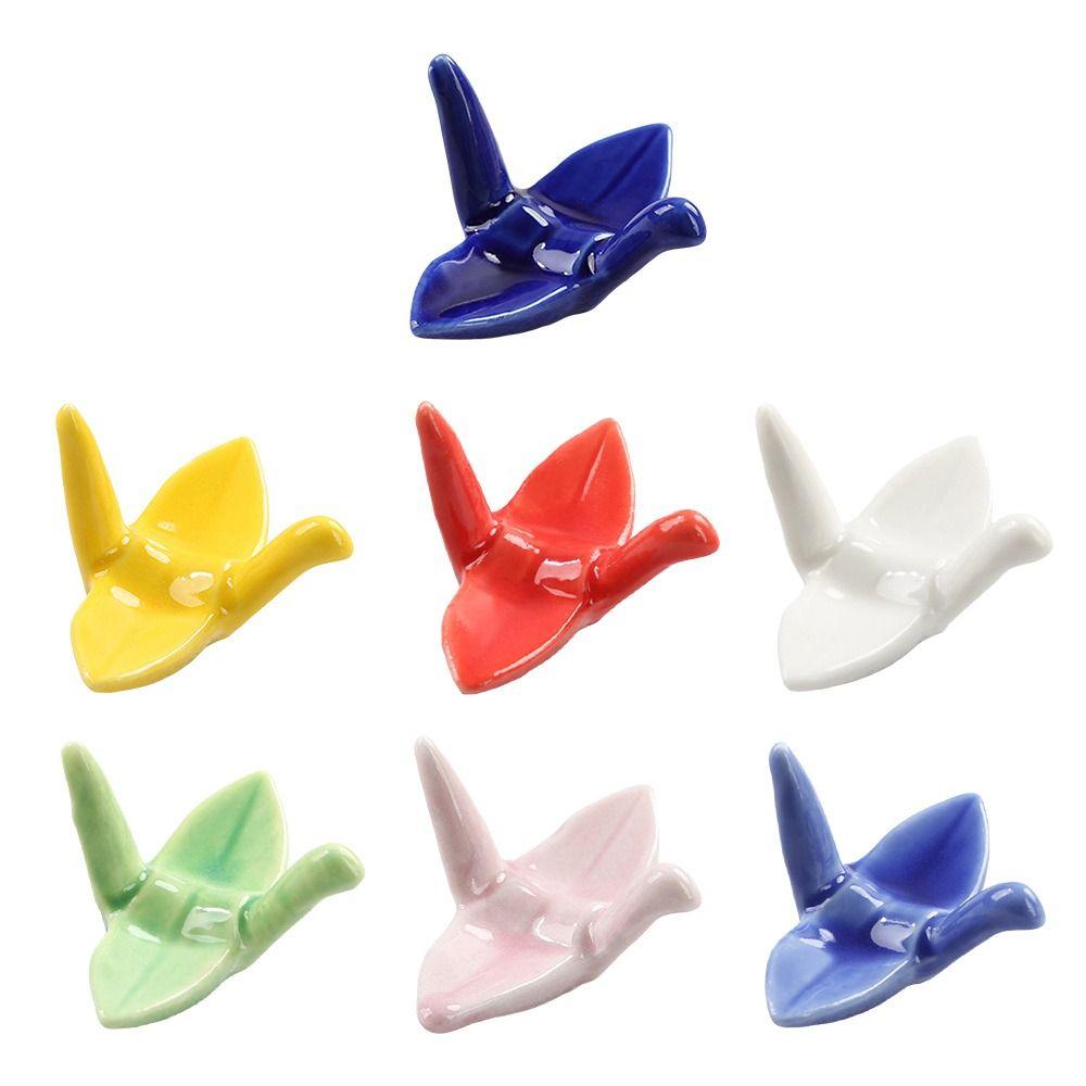 1pcs Desktop Decor Ornament Chopstick Holder Paper Crane Shape Chopsticks Pillow  Desktop