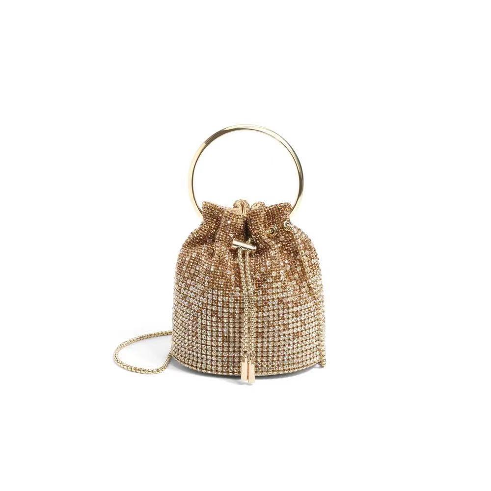 

Сумка-ведро Diamond Tassel 2025 года — женская сумка через плечо с цепочкой шампанского/золотой