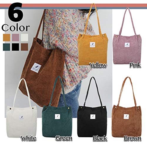 [Angel Moon] Women's Tote Bag, A4 Size, Vertical, Corduroy, Simple, Large, Suitable for College Students, Commuters, Stylish, Sporty, Outdoor, America