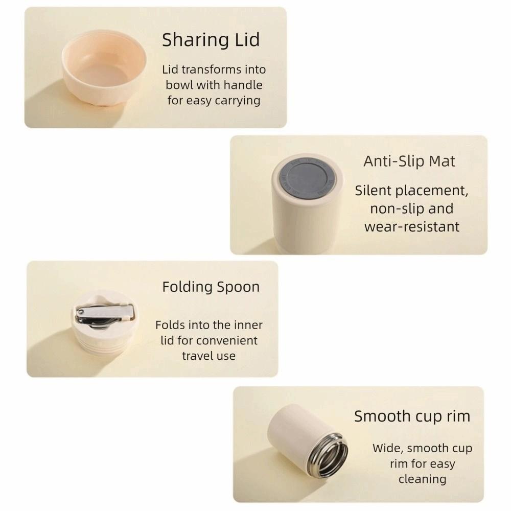 Handheld Thermal Soup Cup 500ml Wall Insulated Tumbler Food Thermal Jar  School