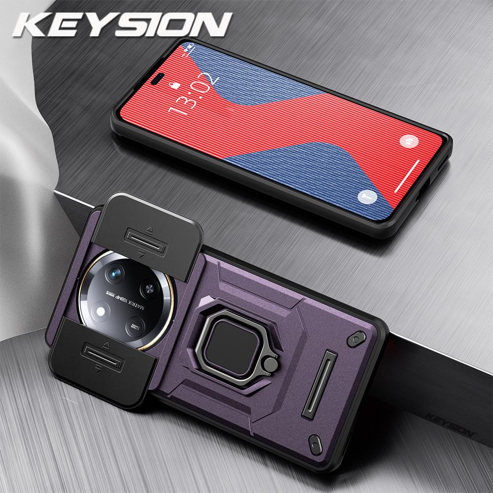 

Противоударный чехол KEYSION для HONOR X9c 5G, силиконовый + поликарбонатный слайдер, защитное кольцо для объектива камеры, подставка, чехол для телефона Huawei Honor X9c 5G for Honor X9c фиолетовый