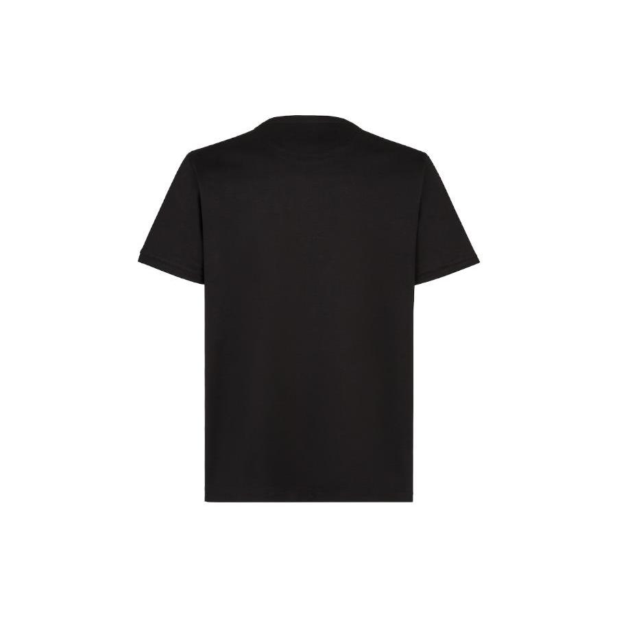 FENDI T-Shirts Men's Black Crew Neck Moderate Straight Fit FY0894AN1UF0QA1