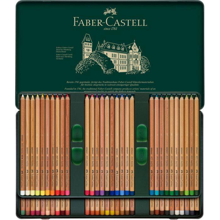 Crayons pastel - faber-castell - pitt - boîte de 60 - multicolore - métal