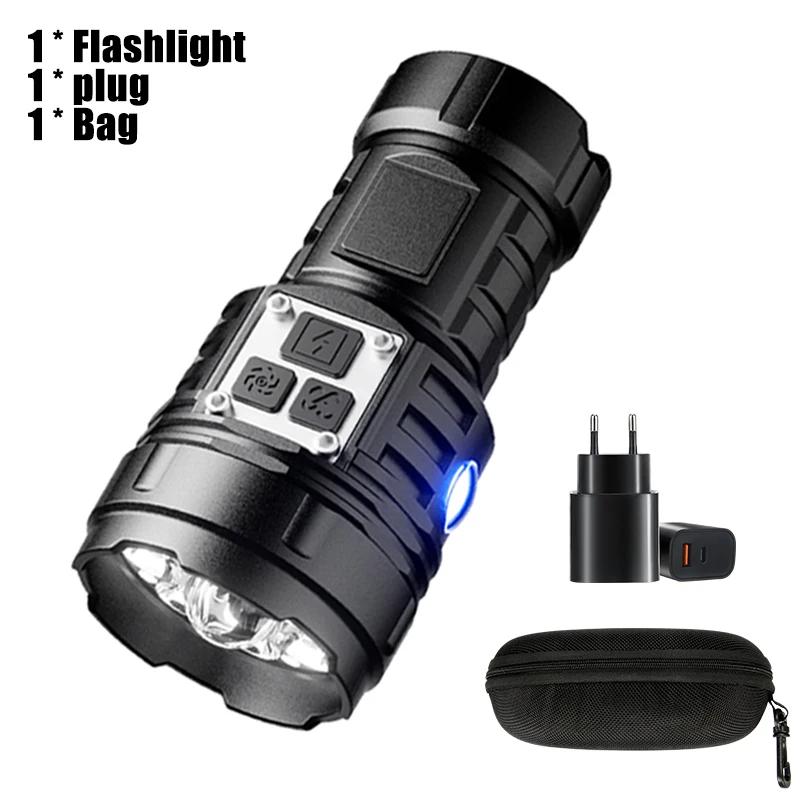 New Multifunctional Mini Flashlight With Power Display And Magnetic Attraction torch Rechargeable Portable Strong Light lantern