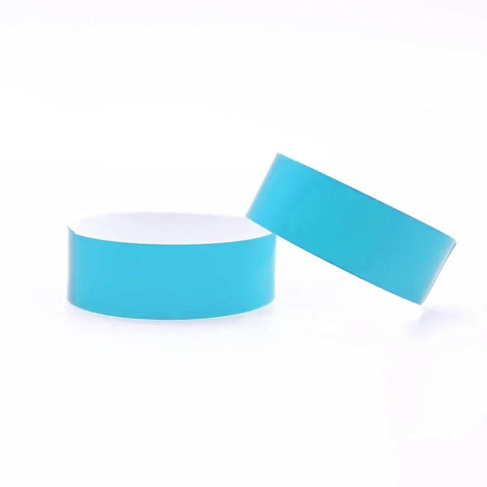 100pcs  Waterproof Paper Wristbands Bracelet Solid Color Disposable Count Identification Mark Tamper-Proof for Events Party