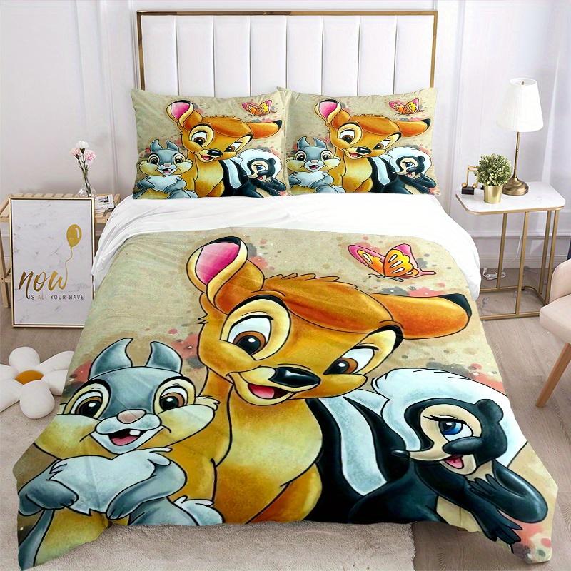 3pcs Bambi Thumper & Miss Bunny Bedding Set Includes Quilt Cover and Pillowcases, Suitable for All Seasons S006